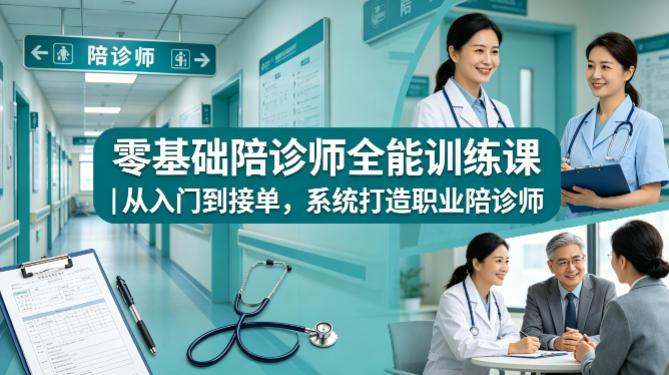 零基础陪诊师全能训练课｜从入门到接单，系统打造职业陪诊师-宇文网创