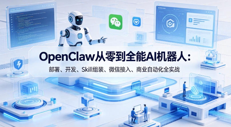 OpenClaw从零到全能AI机器人：部署、开发、Skill组装、微信接入、商业自动化全实战-宇文网创
