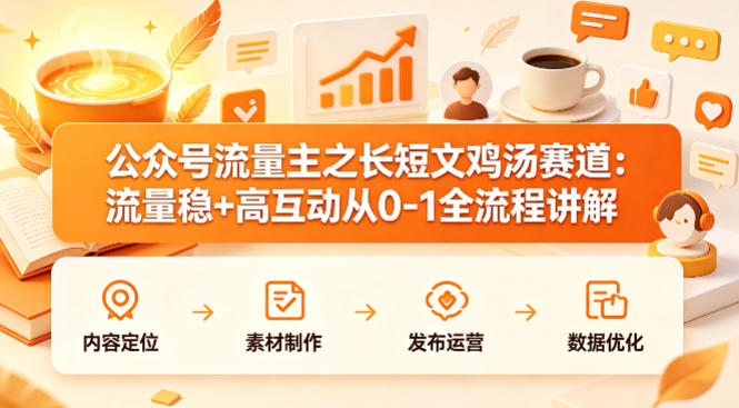 公众号流量主之长短文鸡汤赛道,流量稳+高互动,从0-1全流程讲解-宇文网创