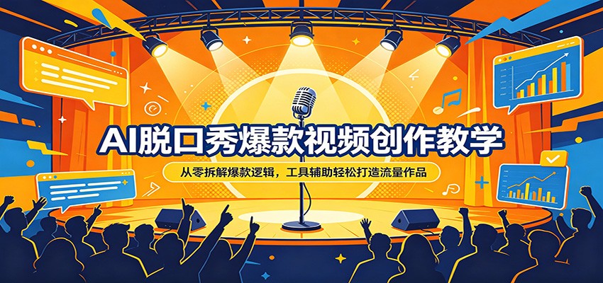 AI脱口秀爆款视频创作教学：从零拆解爆款逻辑，工具辅助轻松打造流量作品-宇文网创