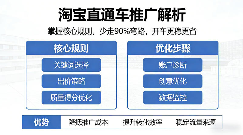 淘宝直通车推广解析,掌握核心规则,少走90%弯路,开车更稳更省-宇文网创
