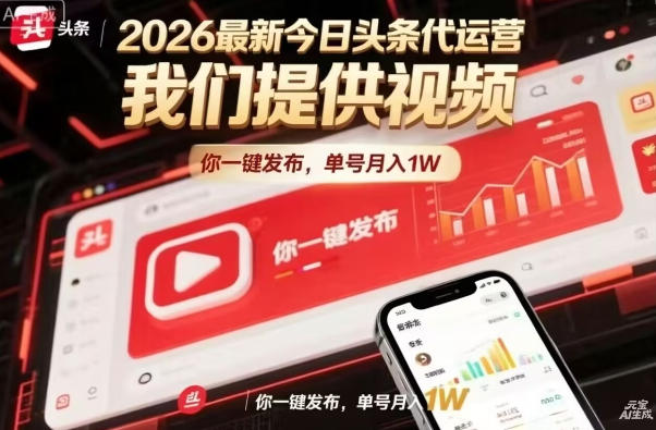 今日头条躺賺模式，你9我1，操作简单，一键发布，单机日入数百，长期合作【揭秘】-宇文网创