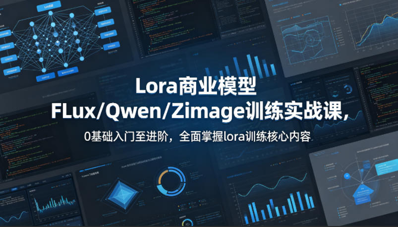 系统性学习Lora商业模型FLux／Qwen／Zimage训练实战课，0基础入门至进阶，全面掌握lora训练核心内容-宇文网创