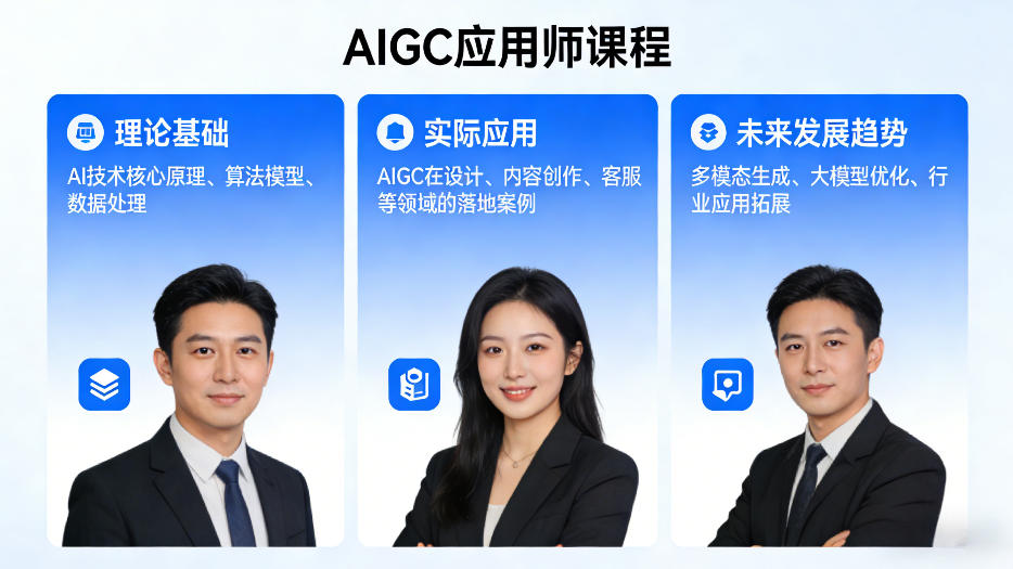 AIGC应用师课程，覆盖了AI技术的理论基础、实际应用、以及未来发展趋势-宇文网创