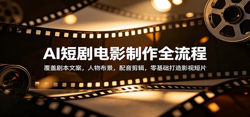 AI短剧电影制作全流程：覆盖剧本文案，人物布景，配音剪辑，零基础打造影视短片-宇文网创
