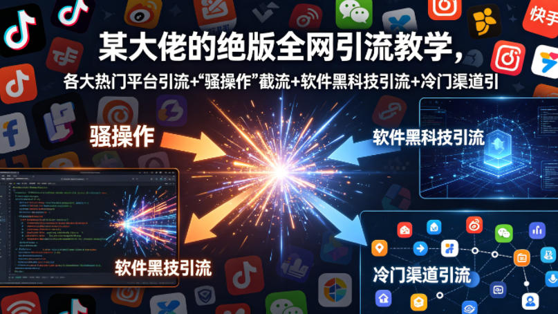 某大佬的绝版全网引流教学，各大热门平台引流+”骚操作”截流+软件黑科技引流+冷门渠道引流等-宇文网创