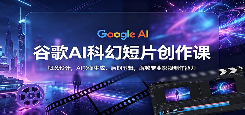 谷歌AI科幻短片创作课：概念设计，AI影像生成，后期剪辑，解锁专业影视制作能力-宇文网创