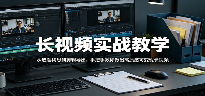 长视频实战教学，从选题构思到剪辑导出，手把手教你做出高质感可变现长视频-宇文网创