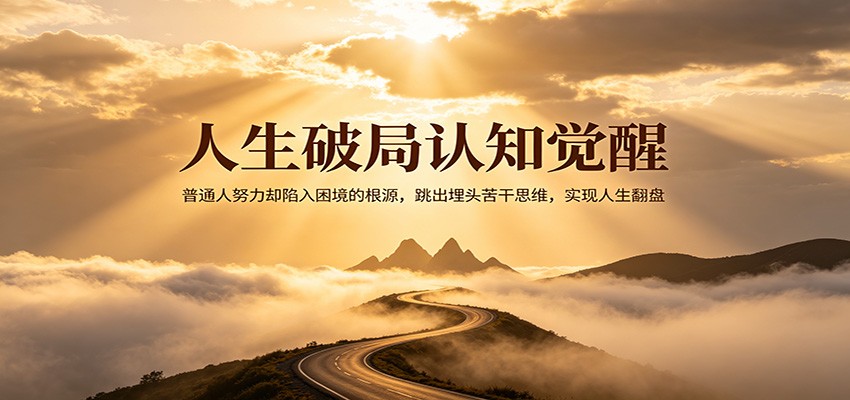 人生破局认知觉醒，普通人努力却陷入困境的根源，跳出埋头苦干思维，实现人生翻盘-宇文网创