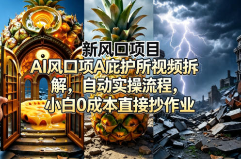 新风口项目AI庇护所视频拆解，自动实操流程，小白0成本直接抄作业-宇文网创