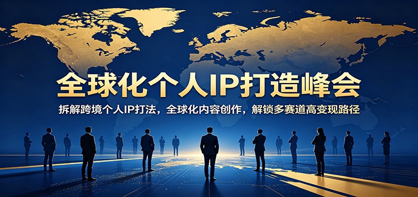 全球化个人IP打造峰会：拆解跨境个人IP打法，全球化内容创作，解锁多赛道高变现路径-宇文网创