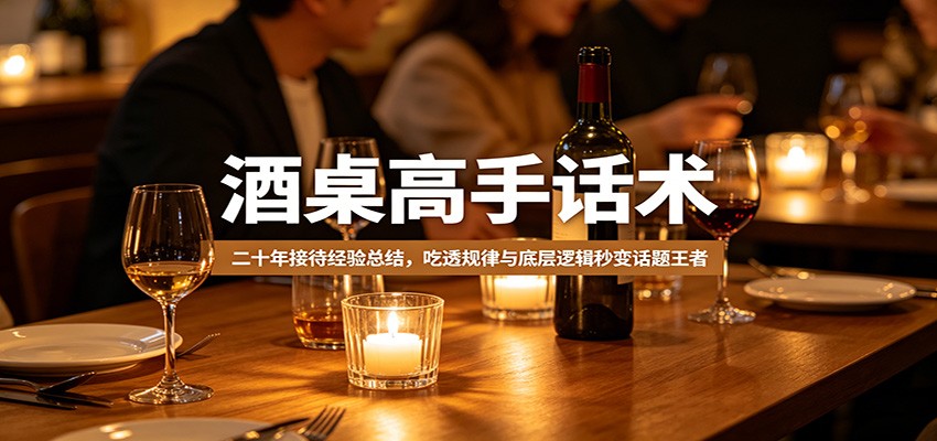酒桌高手话术：二十年接待经验总结，吃透规律与底层逻辑秒变话题王者-宇文网创