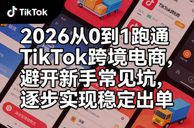 2026从0到1跑通TikTok跨境电商,避开新手常见坑,逐步实现稳定出单-宇文网创