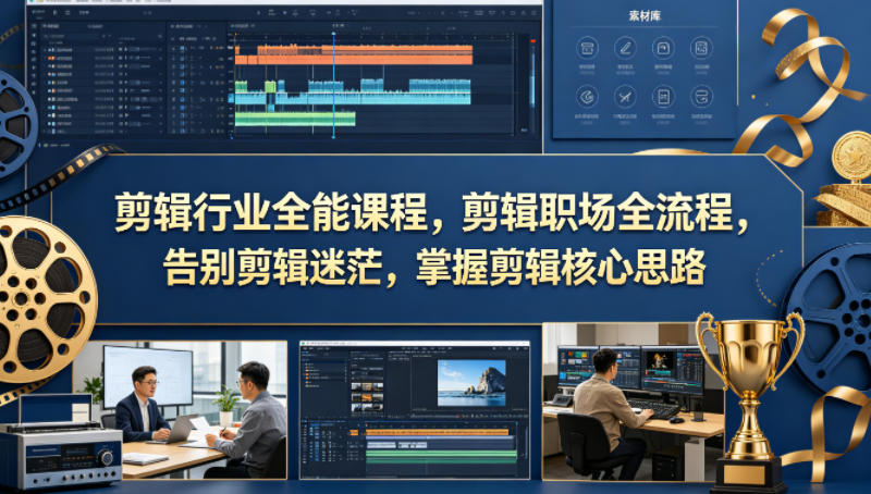 剪辑行业全能课程，剪辑职场全流程，告别剪辑迷茫，掌握剪辑核心思路-宇文网创