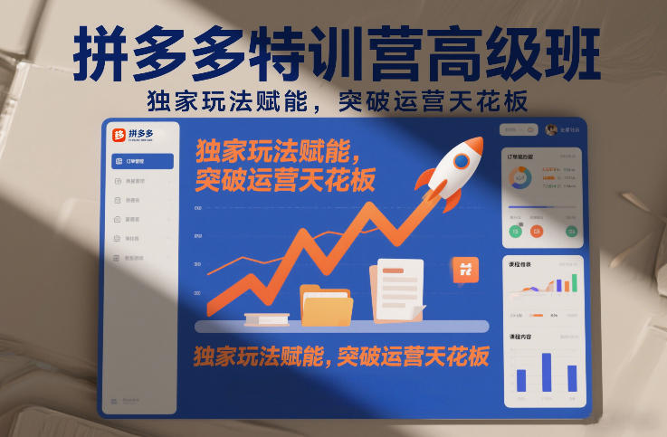 拼多多特训营高阶班，独家玩法赋能，突破运营天花板（更新26年4月24日）-宇文网创