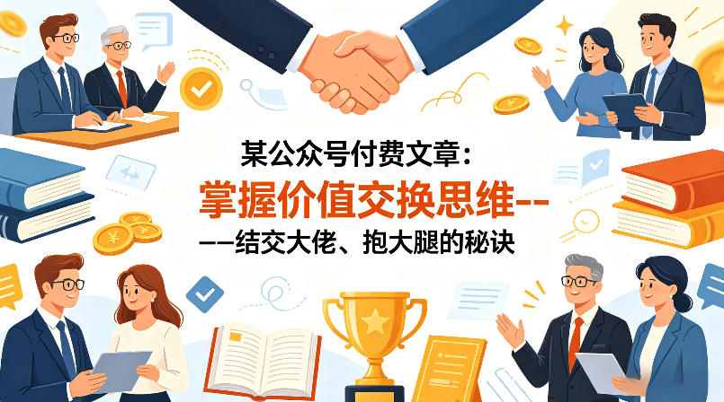某公众号付费文章：掌握价值交换思维—-结交大佬、抱大腿的秘诀-宇文网创