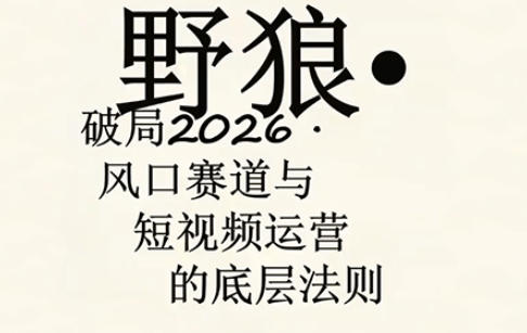 野狼团队·多平台实操运营课，覆盖AI口播、服装、好物、漫剪等热门玩法（更新4月）-宇文网创