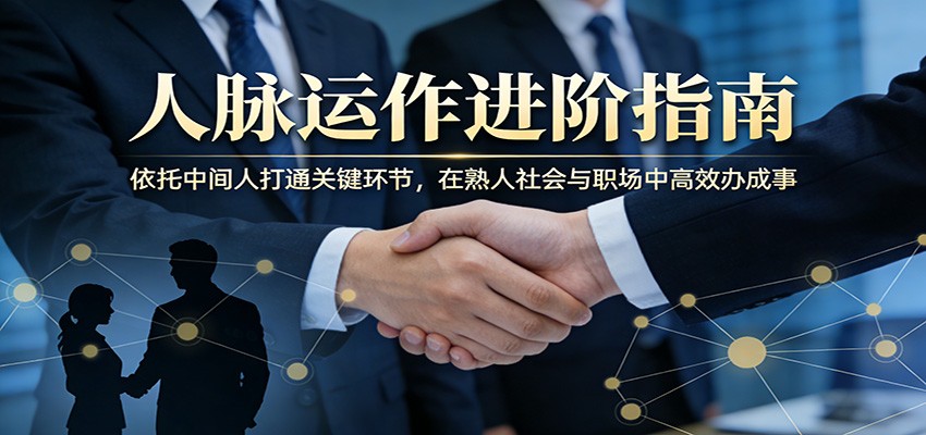 付费文章：人脉运作进阶指南，依托中间人打通关键环节，在熟人社会与职场中高效办成事-宇文网创