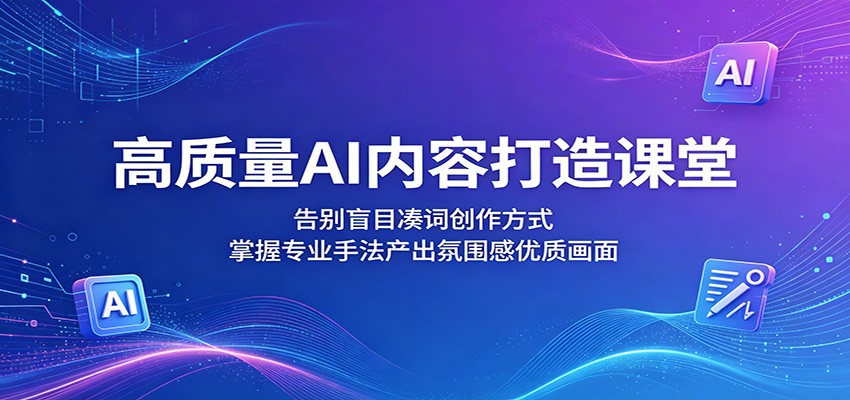 高质量AI内容打造课堂：告别盲目凑词创作方式，掌握专业手法产出氛围感优质画面-宇文网创
