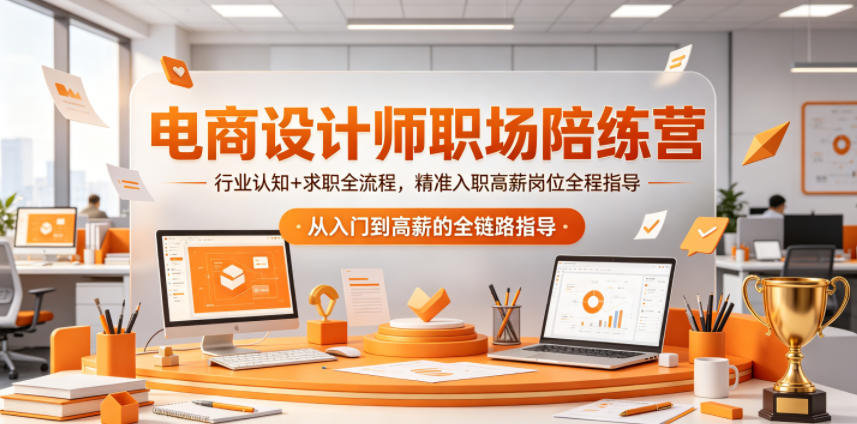 电商设计师职场陪练营，行业认知+求职全流程，精准入职高薪岗位全程指导-宇文网创