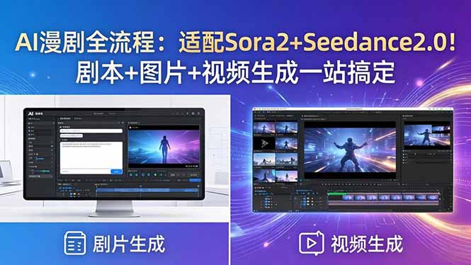 （18400期）AI漫剧全流程：适配Sora2+Seedance2.0！剧本+图片+视频生成一站搞定-宇文网创