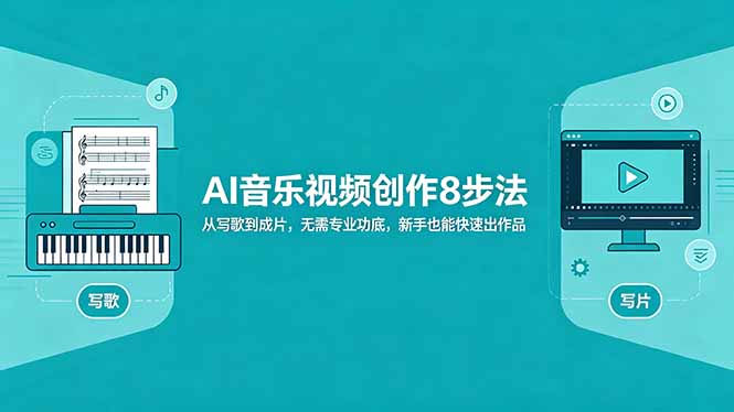 （18340期）AI音乐视频创作8步法：从写歌到成片，无需专业功底，新手也能快速出作品-宇文网创