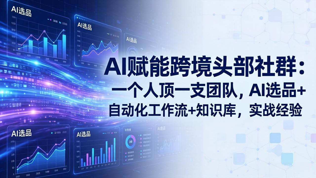 （18425期）AI赋能跨境头部社群-更新5月：一个人顶一支团队，AI选品+自动化工作流+知识库，实战经验-宇文网创