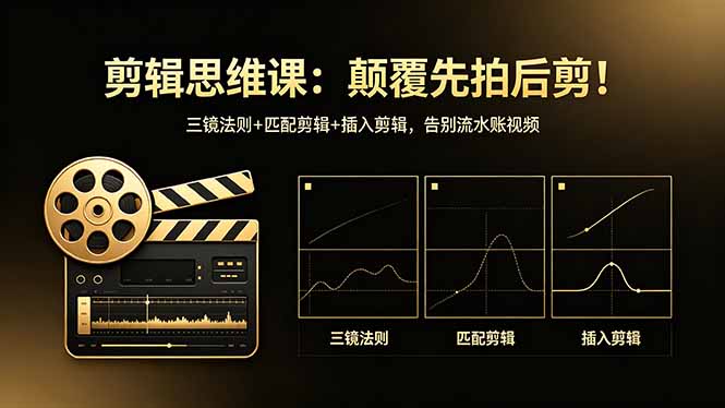 （18285期）剪辑思维课：颠覆先拍后剪！三镜法则+匹配剪辑+插入剪辑，告别流水账视频-宇文网创