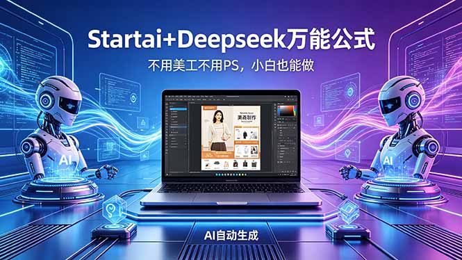 （18341期）AI自动做电商详情页：Startai+Deepseek万能公式，不用美工不用PS，小白也能做-宇文网创