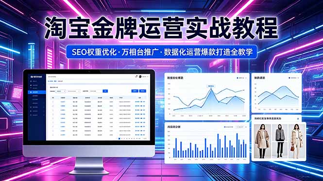 （18507期）2026 淘宝金牌运营实战教程，SEO权重优化万相台推广，数据化运营爆款打造全教学-宇文网创