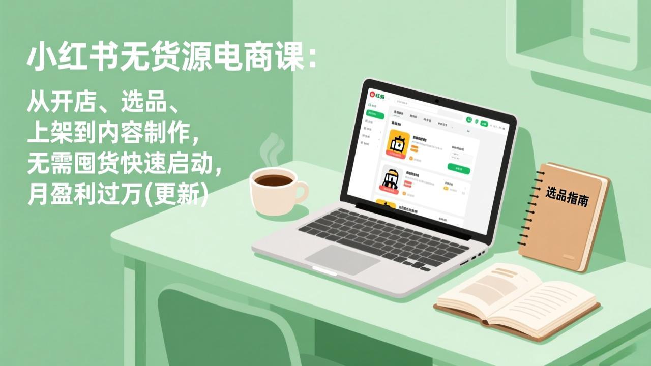 （18420期）小红书无货源电商课(5月12更新)：从开店、选品、上架到内容制作，无需囤货快速启动，月盈利过万-宇文网创