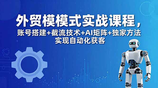 (18367期)外贸新模式实战课程-更新5月,账号搭建+截流技术+AI矩阵+独家方法实现自动化获客-宇文网创