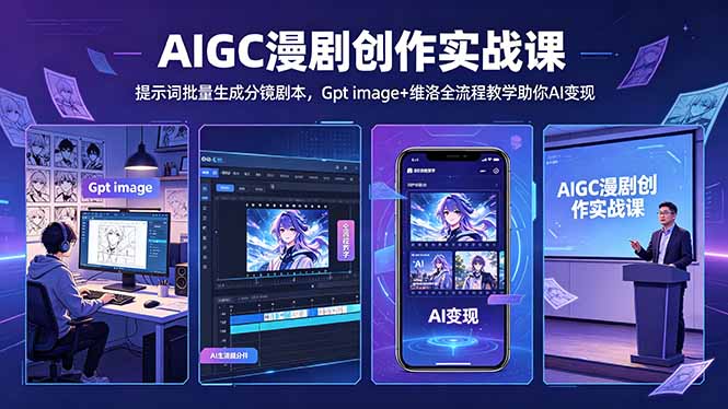 （18482期）AIGC漫剧创作实战课-更新5月16，提示词批量生成分镜剧本，Gpt image+维洛全流程教学助你AI变现-宇文网创
