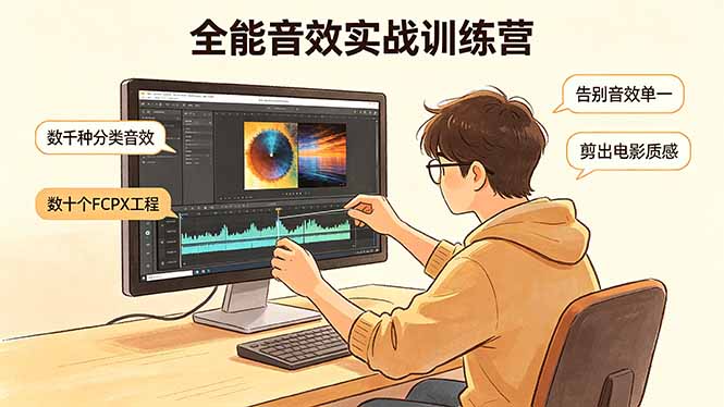 （18287期）全能音效实战训练营：数千种分类音效+数十个FCPX工程，告别音效单一，剪出电影质感-宇文网创