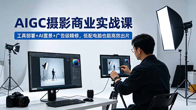 (18434期)AIGC 摄影商业实战课,工具部署+AI置景+广告级精修,低配电脑也能高效出片-宇文网创