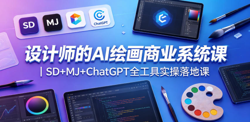 设计师的AI绘画商业系统课｜SD+MJ+ChatGPT全工具实操落地课-宇文网创