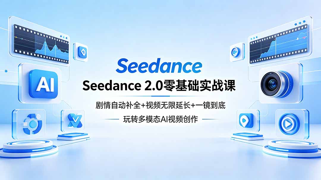 （18312期）Seedance 2.0零基础实战课：剧情自动补全+视频无限延长+一镜到底：玩转多模态AI视频创作-宇文网创