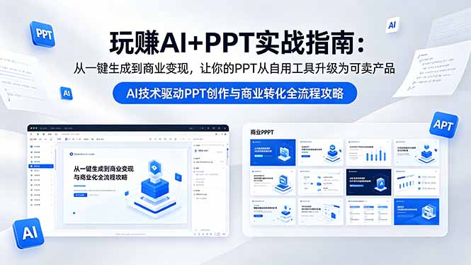 （18448期）玩赚AI+PPT实战指南-更新5月13：从一键生成到商业变现，让你的PPT从自用工具升级为可卖产品-宇文网创