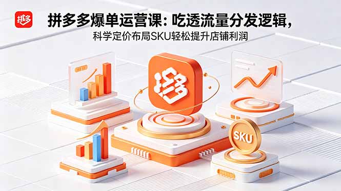 （18577期）拼多多爆单运营实战课：吃透流量分发逻辑，科学定价布局SKU轻松提升店铺利润-宇文网创