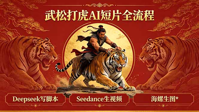 （18370期）武松打虎AI短片全流程：Deepseek写脚本+Seedance生视频+海螺生图-宇文网创