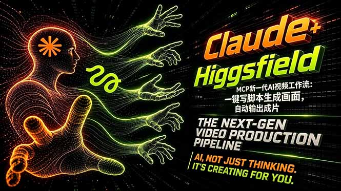 （18345期）Claude+Higgsfield MCP新一代AI视频工作流：一键写脚本生成画面，自动输出成片-宇文网创