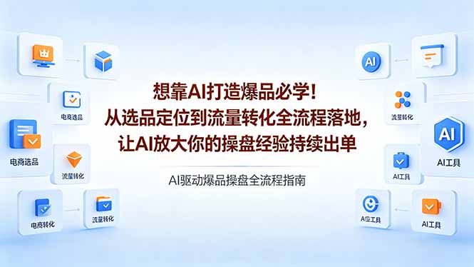 （18327期）想靠AI打造爆品必学！从选品定位到流量转化全流程落地，让AI放大你的操盘经验持续出单-宇文网创