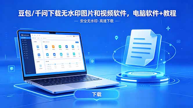 （18456期）豆包/千问下载无水印图片和视频软件，电脑软件+教程-宇文网创