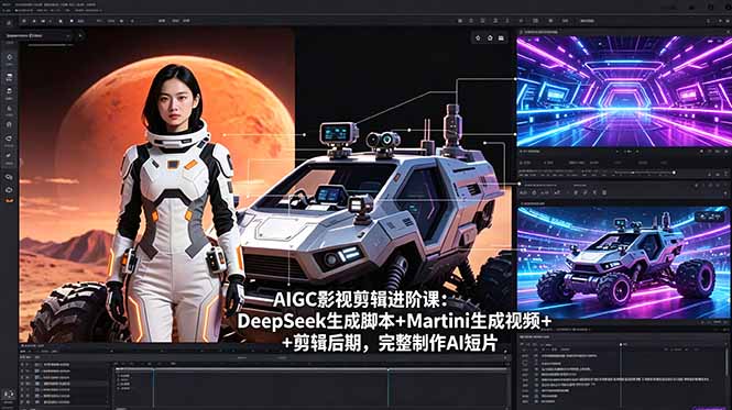 （18475期）AIGC影视剪辑进阶课：DeepSeek生成脚本+Martini生成视频+剪辑后期，完整制作AI短片-宇文网创