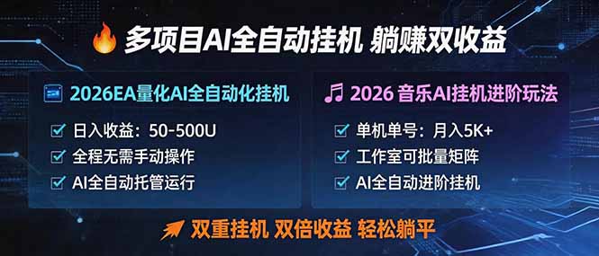 （18380期）多项目AI自动挂机玩法：双重挂机，双倍收益，轻松躺平-宇文网创