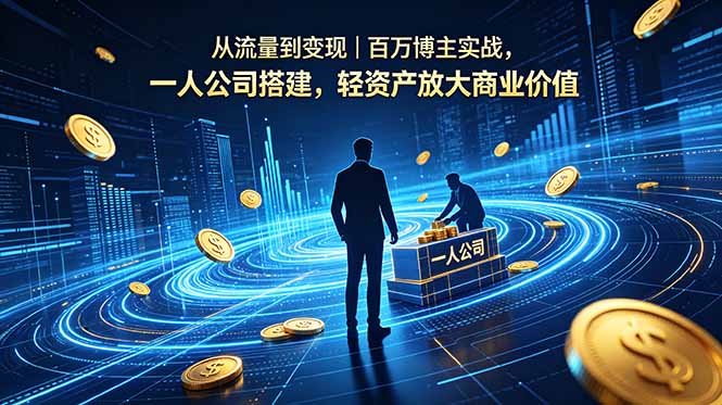 (18645期)从流量到变现|百万博主实战,一人公司搭建,轻资产放大商业价值-宇文网创