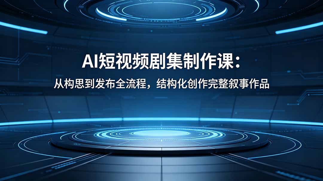 (18414期)AI短视频剧集制作课:从构思到发布全流程,结构化创作完整叙事作品-宇文网创
