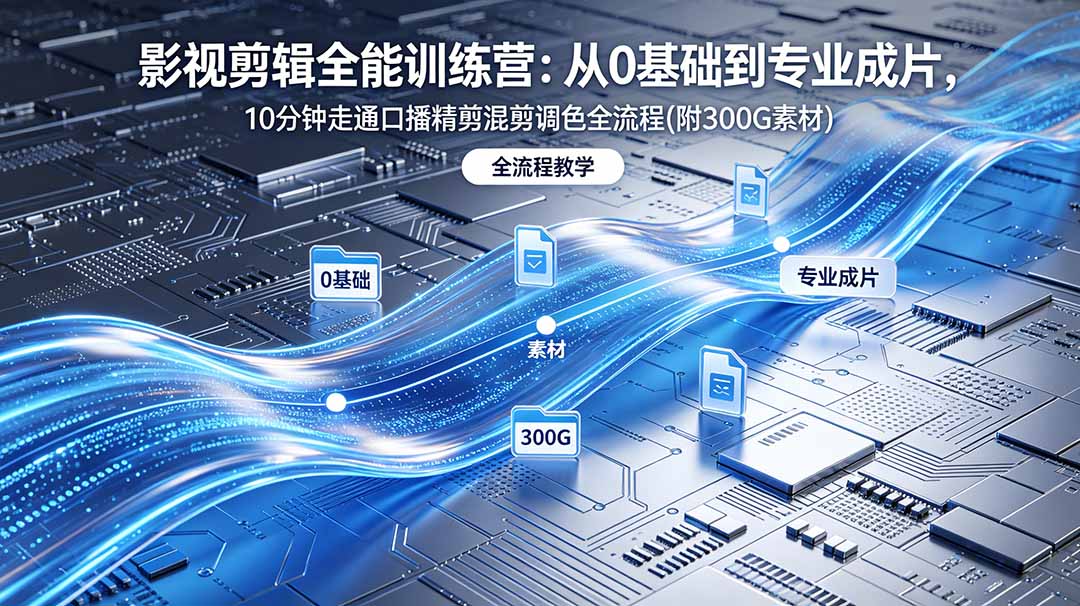 （18664期）2026影视剪辑全能实战课｜0基础到专业成片，全流程教学，高清带300G素材-宇文网创