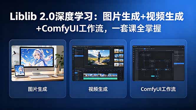 （18349期）Liblib 2.0深度学习：图片生成+视频生成+ComfyUI工作流，一套课全掌握-宇文网创