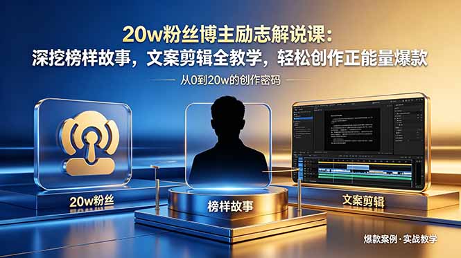 (18648期)20w粉丝博主励志解说课:深挖榜样故事,文案剪辑全教学,轻松创作正能量爆款-宇文网创